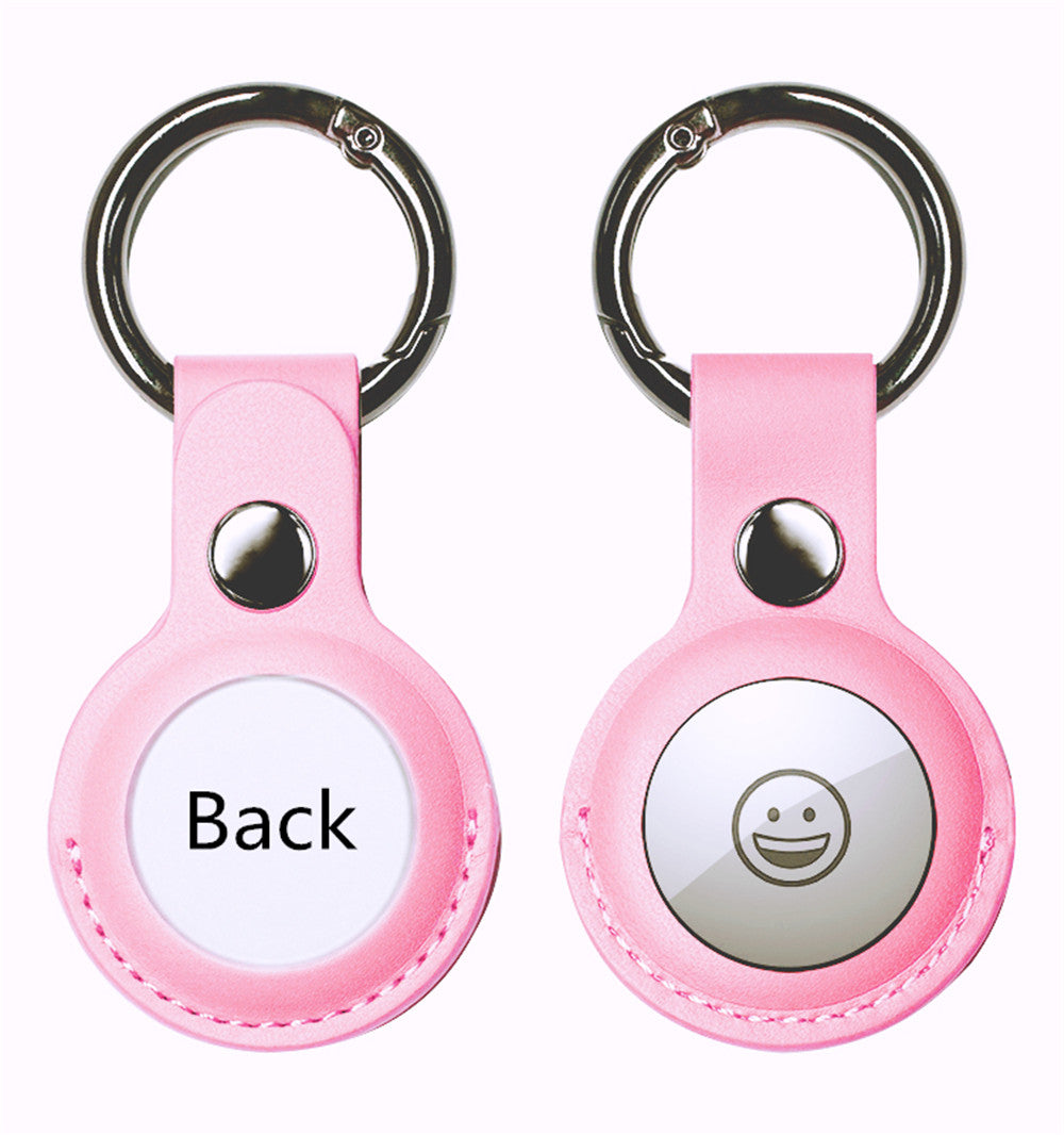 (2 Packs) Leather Case with Keychain for AirTag (2 Packs) Leather Case with Keychain for AirTag